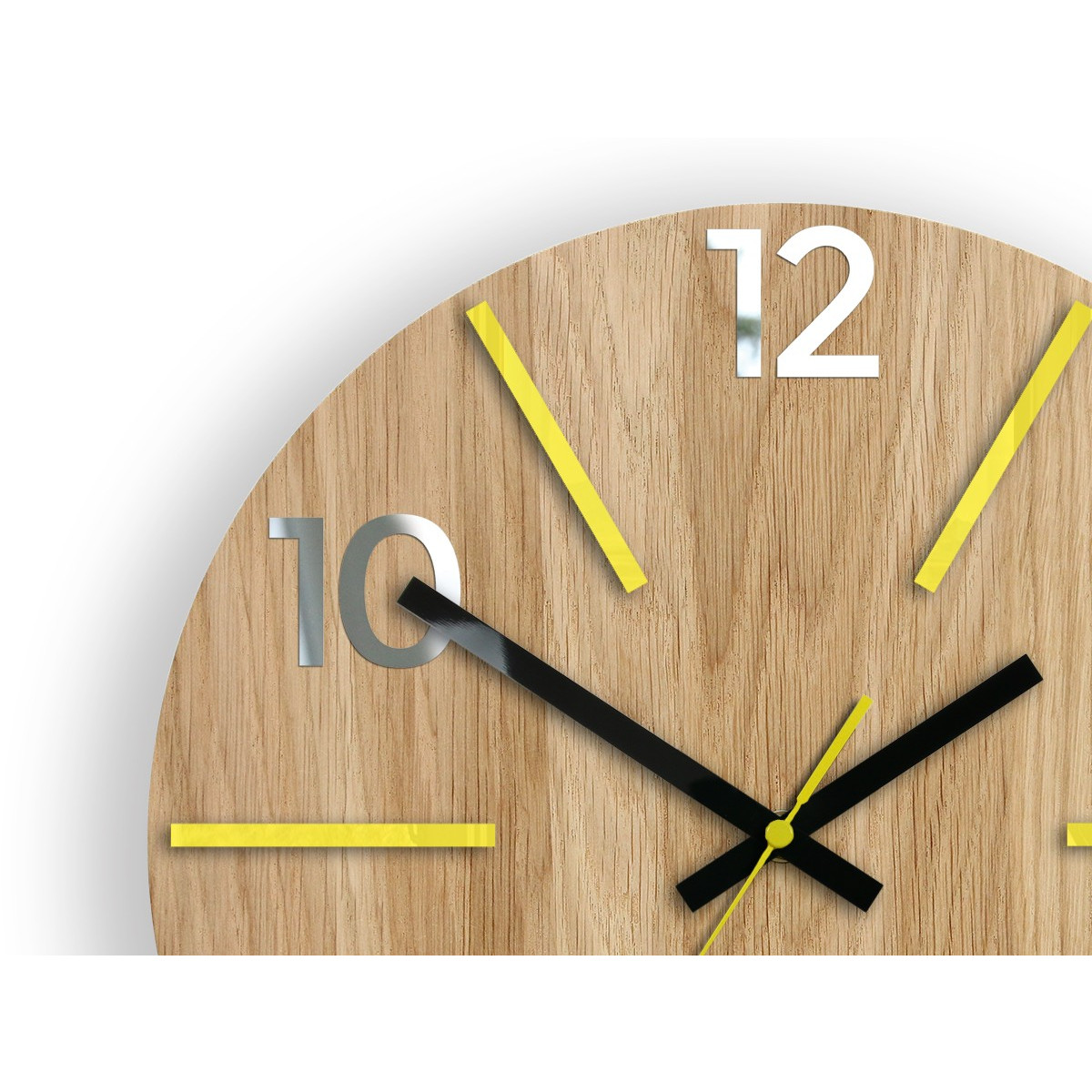 Ceasuri din lemn atemporale AKSEL MIRROR - galben 33 cm