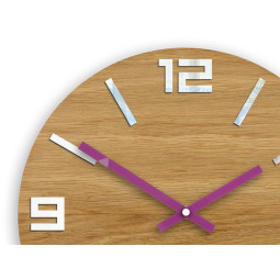 Ceasuri moderne din lemn ARABIC - alb/vișiniu 33 cm