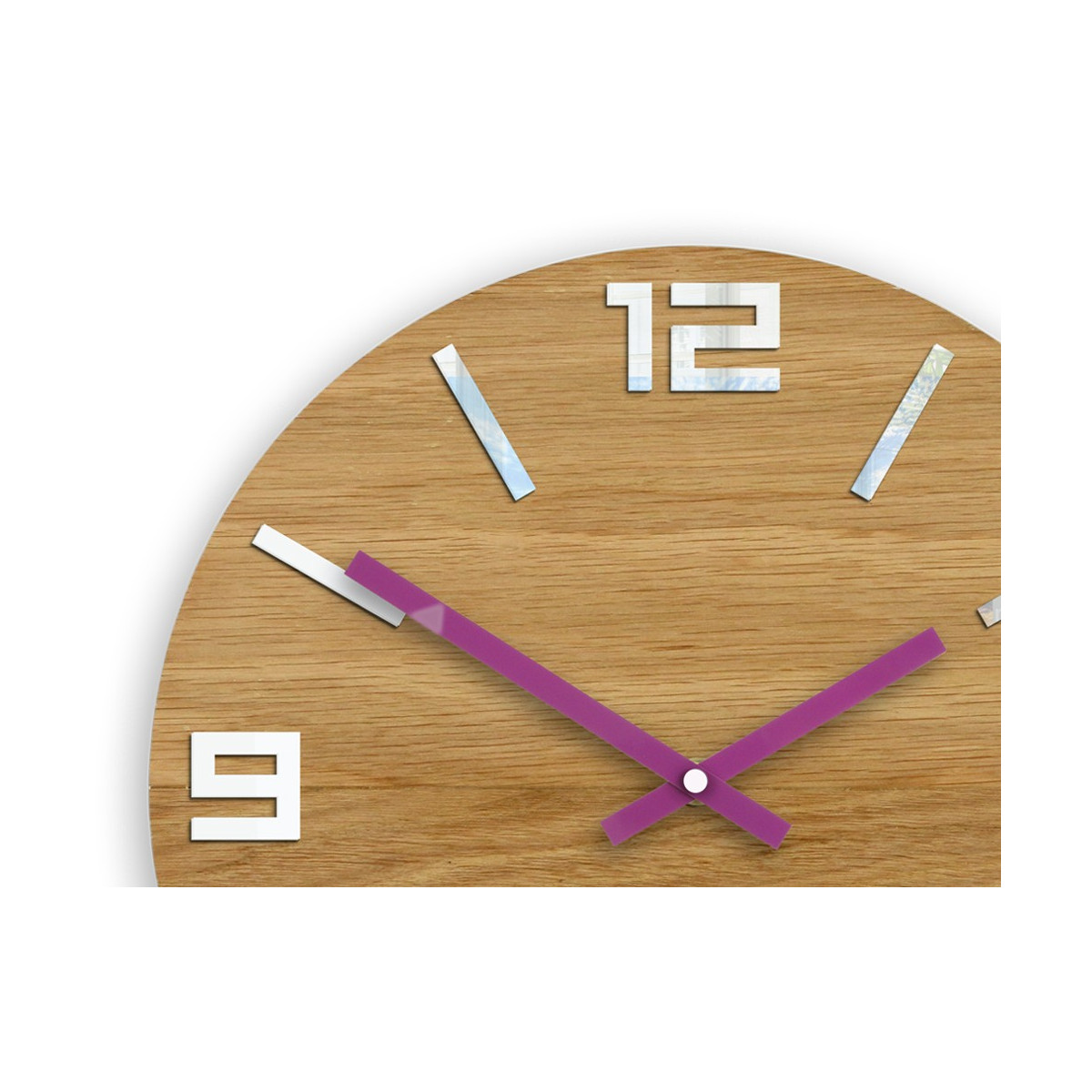Ceasuri moderne din lemn ARABIC - alb/vișiniu 33 cm
