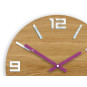 Ceasuri moderne din lemn ARABIC - alb/vișiniu 33 cm