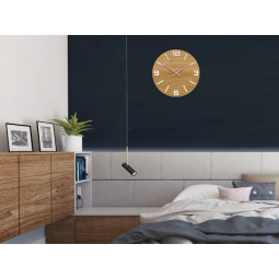 Ceasuri din lemn moderne ARABIC - alb/roz 33 cm