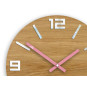 Ceasuri din lemn moderne ARABIC - alb/roz 33 cm