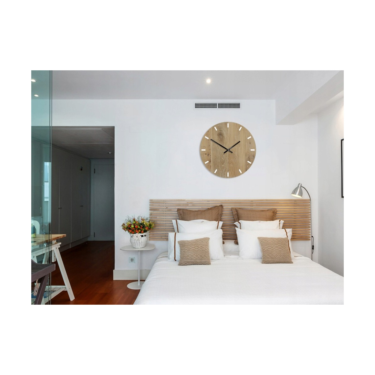 Ceas de perete rustic din lemn Solo 49 cm