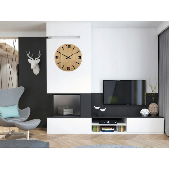 Ceas de perete rustic din lemn frumos de 49 cm