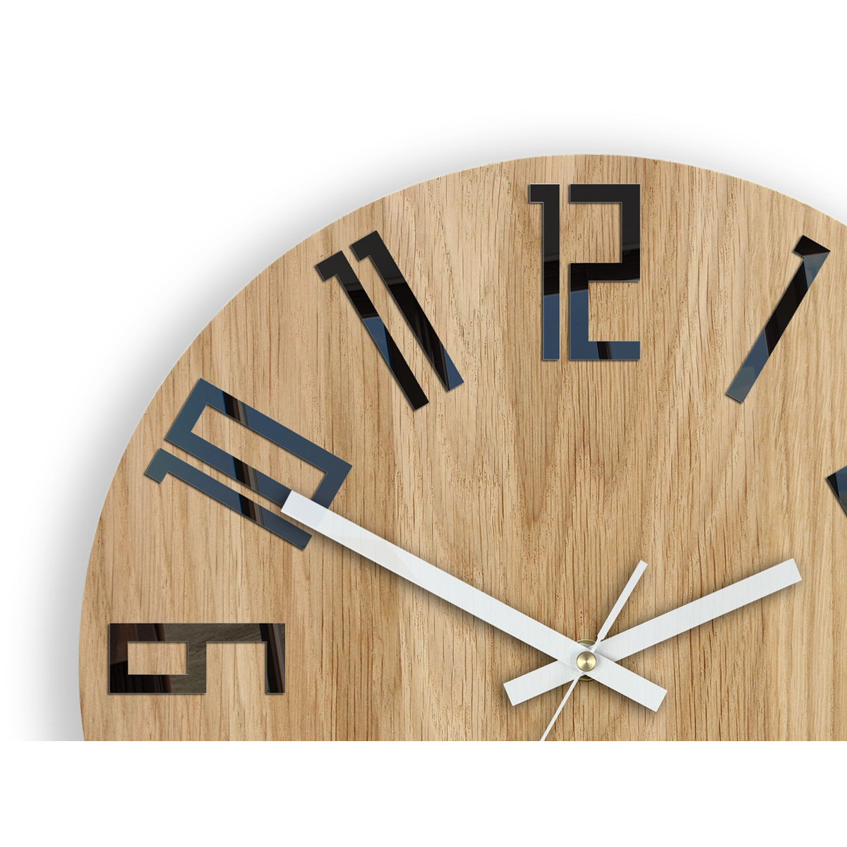 Ceas de perete din stejar SLIM - negru/alb 33 cm