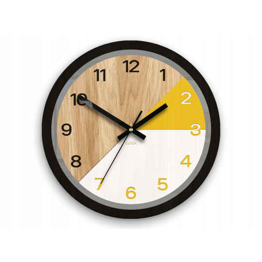 Ceas de perete din lemn Paris galben 33 cm