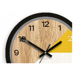 Ceas de perete din lemn Paris galben 33 cm