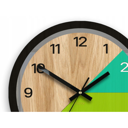 Ceas de perete din lemn Paris verde 33 cm
