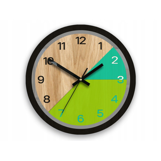 Ceas de perete din lemn Paris verde 33 cm