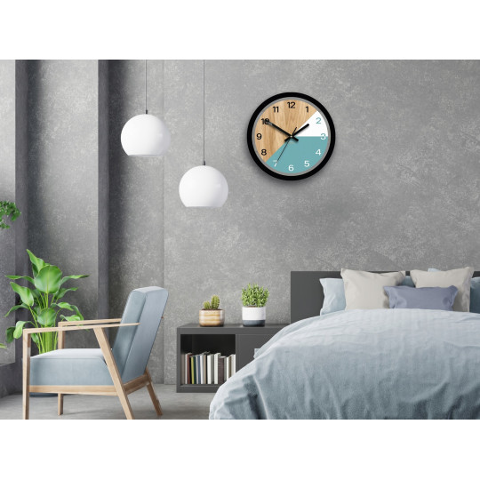 Ceas de perete din lemn Paris albastru 33 cm