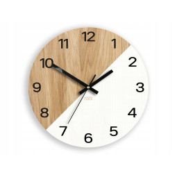 Ceas de perete din lemn alb OKSFORD, 33cm