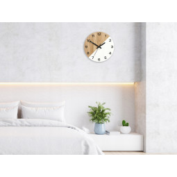 Ceas de perete din lemn alb OKSFORD, 33cm