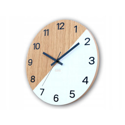 Ceas de perete din lemn alb OKSFORD, 33cm