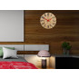 Ceas de perete din stejar SLIM - negru/roșu 33 cm