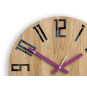 Ceas de perete din stejar SLIM - negru/vișiniu 33 cm