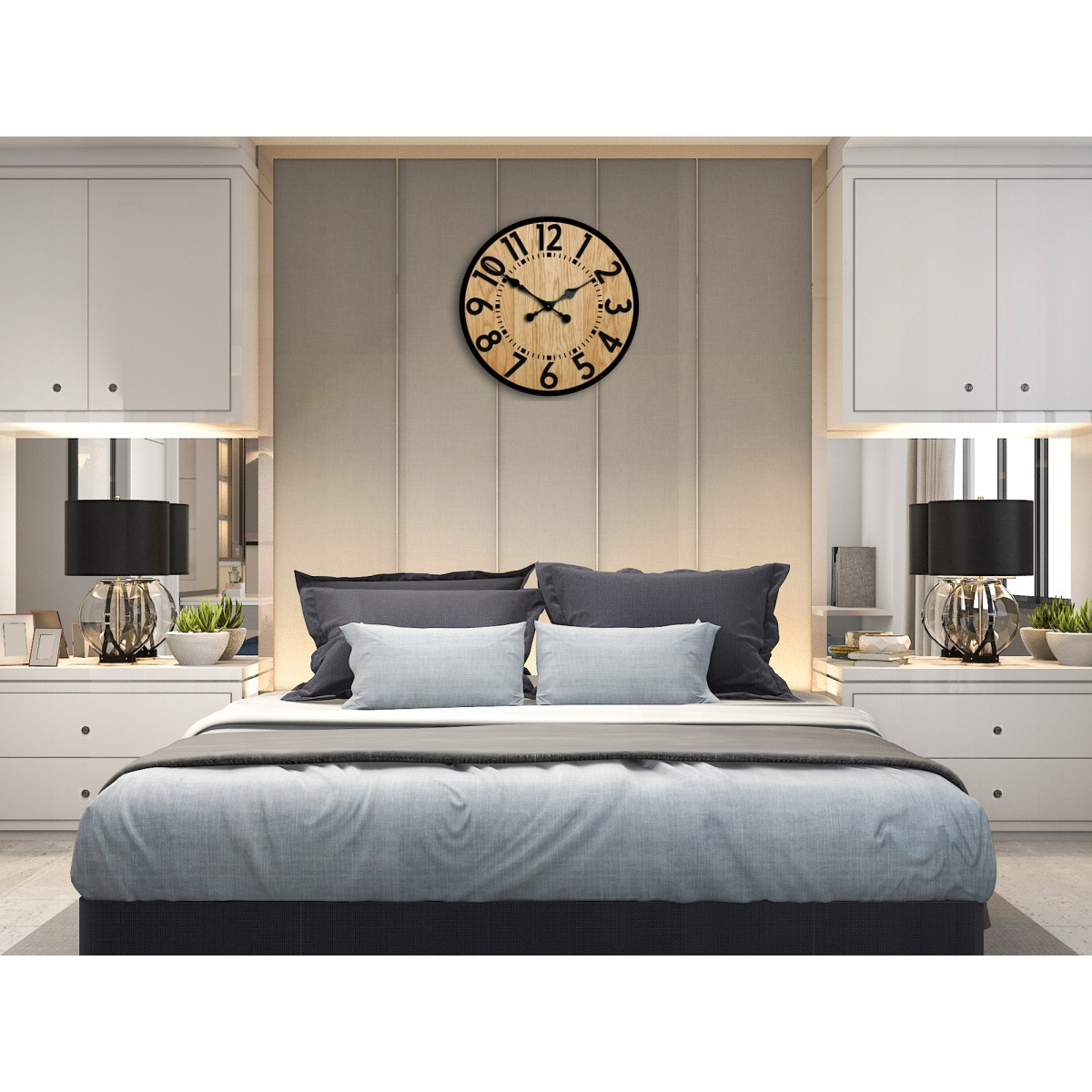 Ceasuri de perete masive Dub BERLIN 49 cm