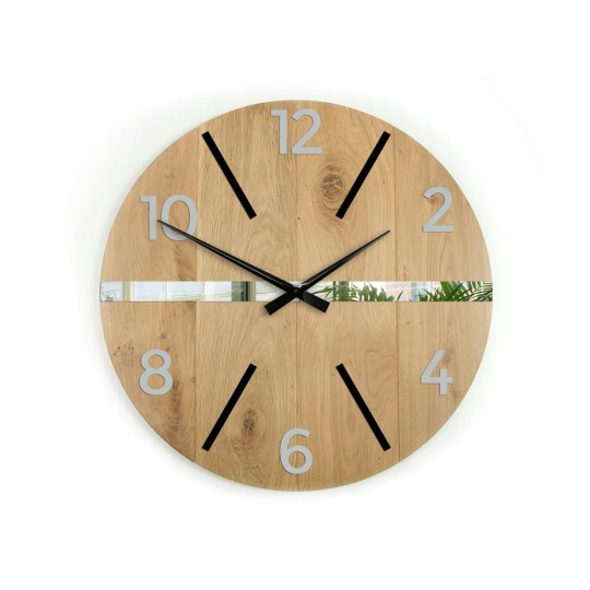 Ceas de perete rustic din stejar Aksel 59 cm