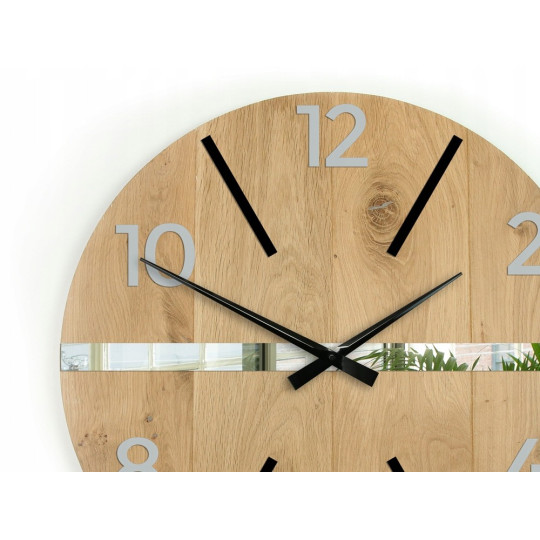Ceas de perete rustic din stejar Aksel 59 cm