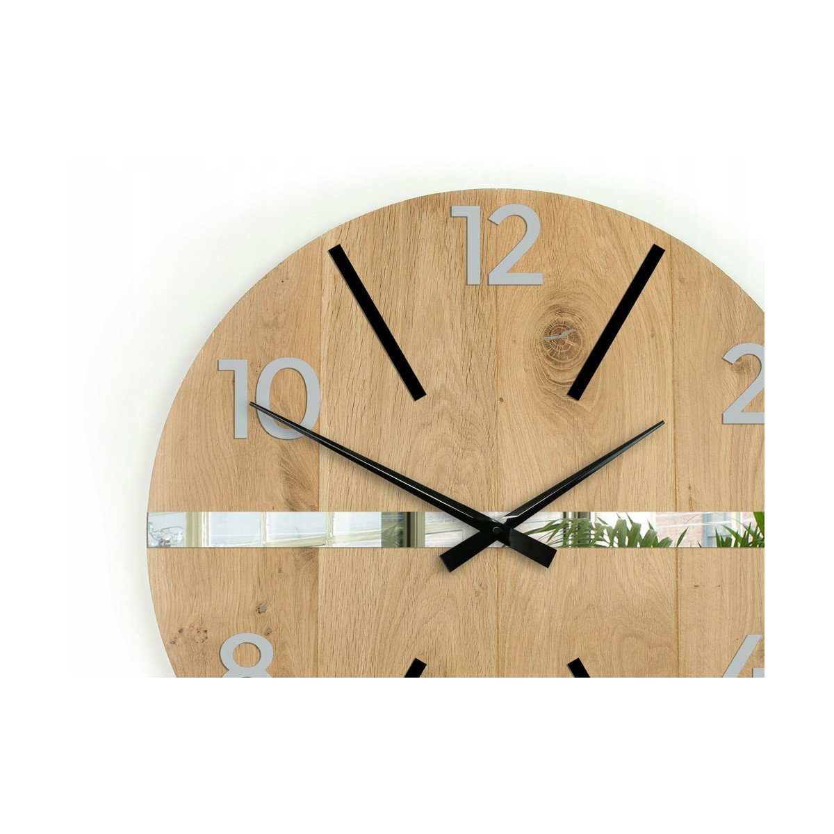 Ceas de perete rustic din stejar Aksel 59 cm