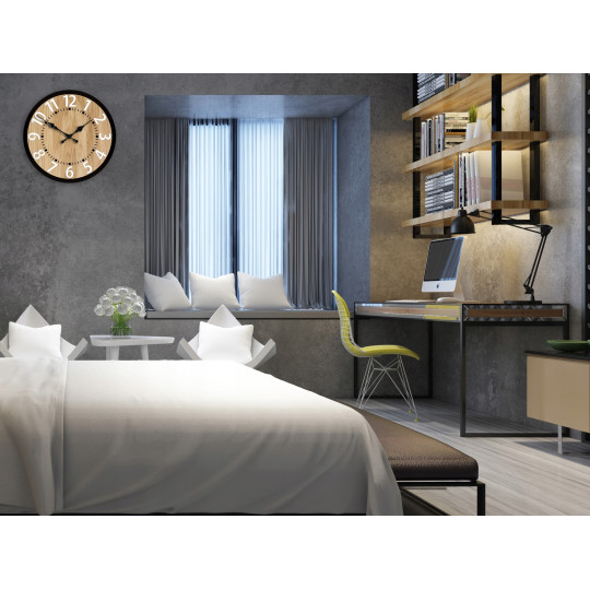 Ceas de perete din lemn BERLIN alb 33 cm