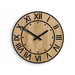 Ceas de perete din lemn tăcut ARTUR 33 cm