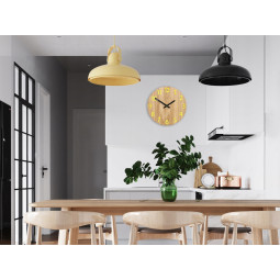 Ceas de perete din lemn AMADEUS galben 33 cm