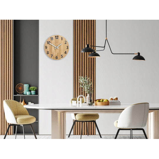 Ceas de perete din lemn AMADEUS negru 33 cm