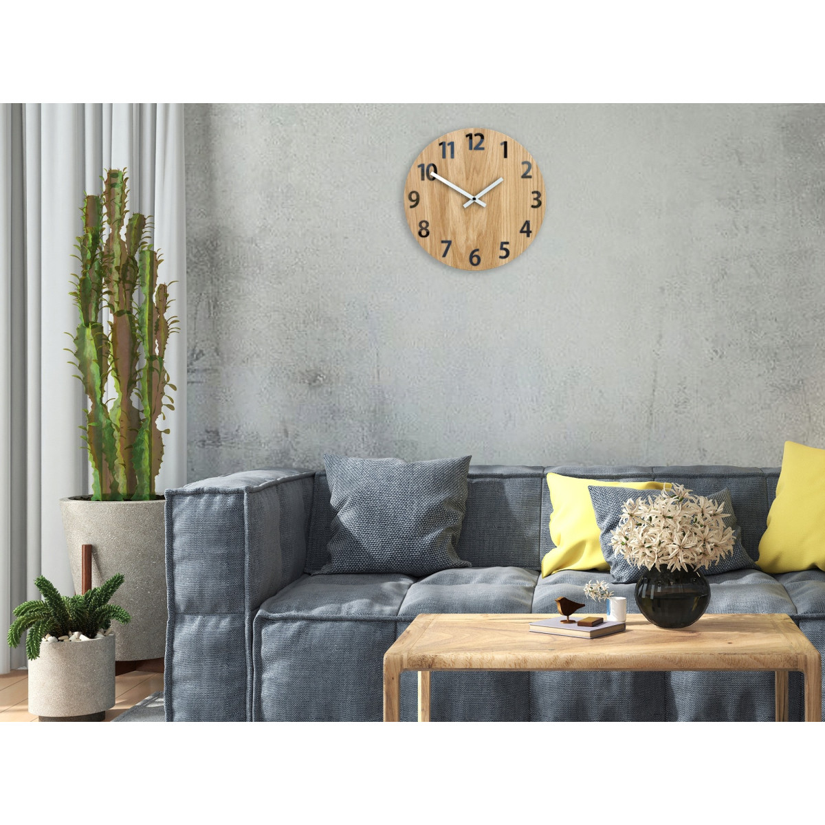 Ceas de perete din lemn AMADEUS negru 33 cm