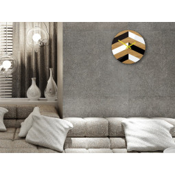 Ceas de lemn din stejar zigzag 33 cm