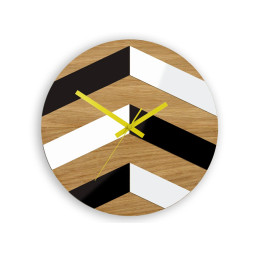 Ceas de lemn din stejar zigzag 33 cm