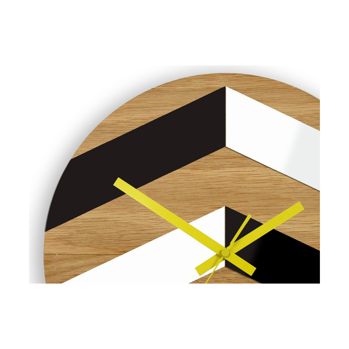 Ceas de lemn din stejar zigzag 33 cm