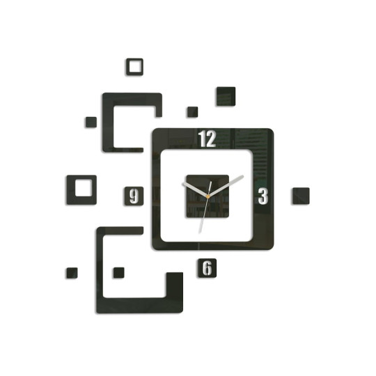 Ceasuri de perete mari pentru living de culoare neagră.