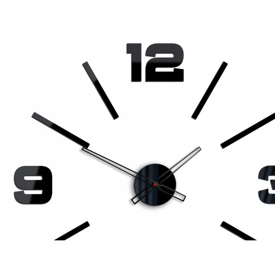 Ceasuri de perete adezive de culoare neagră, 75 cm