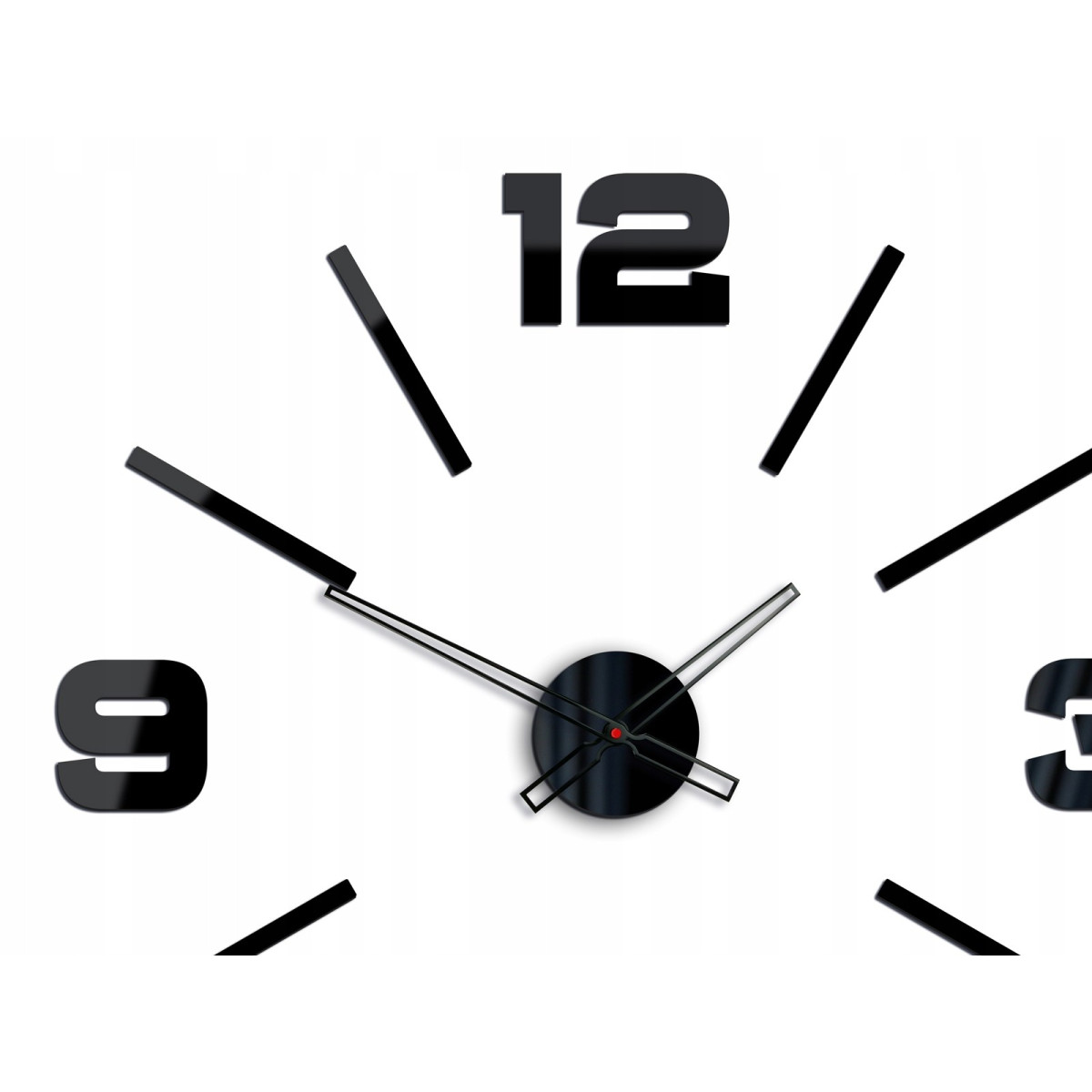 Ceasuri de perete adezive de culoare neagră, 75 cm