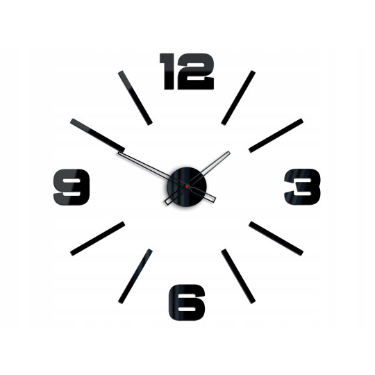 Ceasuri de perete adezive de culoare neagră, 75 cm
