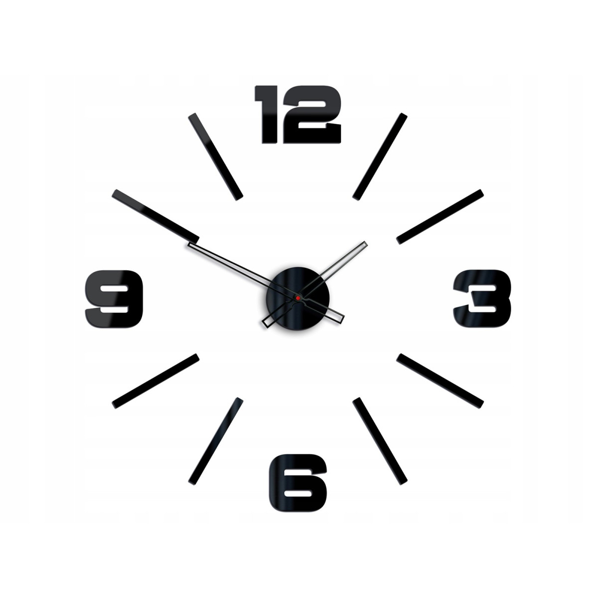 Ceasuri de perete adezive de culoare neagră, 75 cm