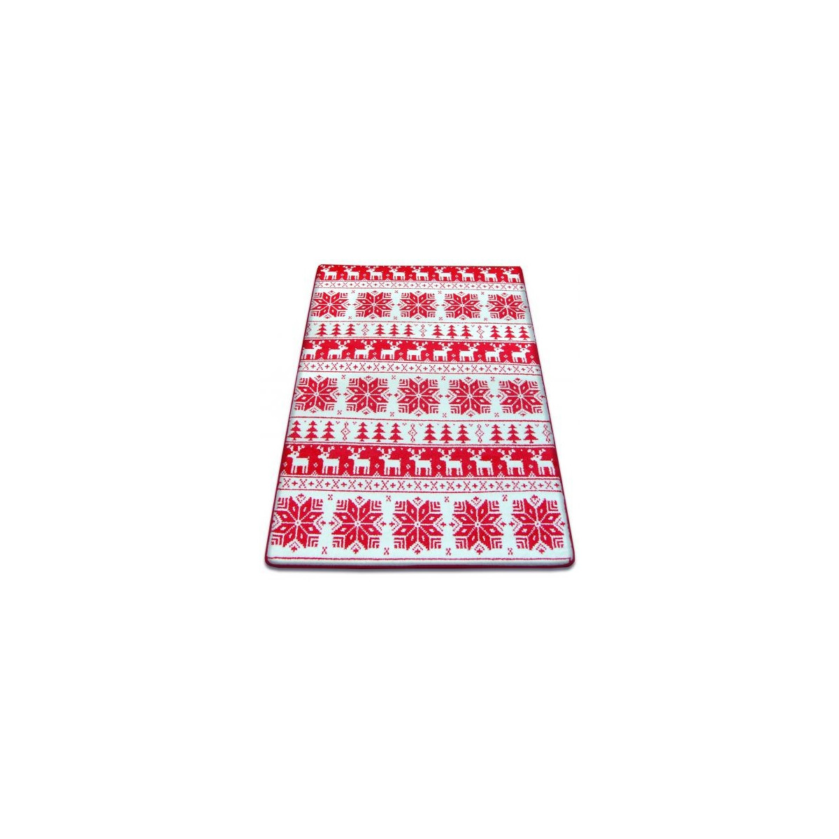 Covor de Crăciun cu motive de reni și fulgi de zăpadă