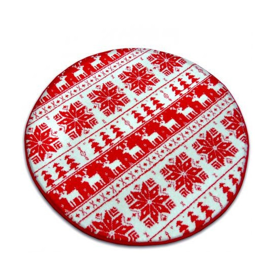 Covor modern cu motiv de Crăciun în culoare roșie