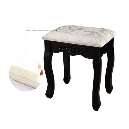 Măsuță de toaletă de culoare neagră cu oglindă