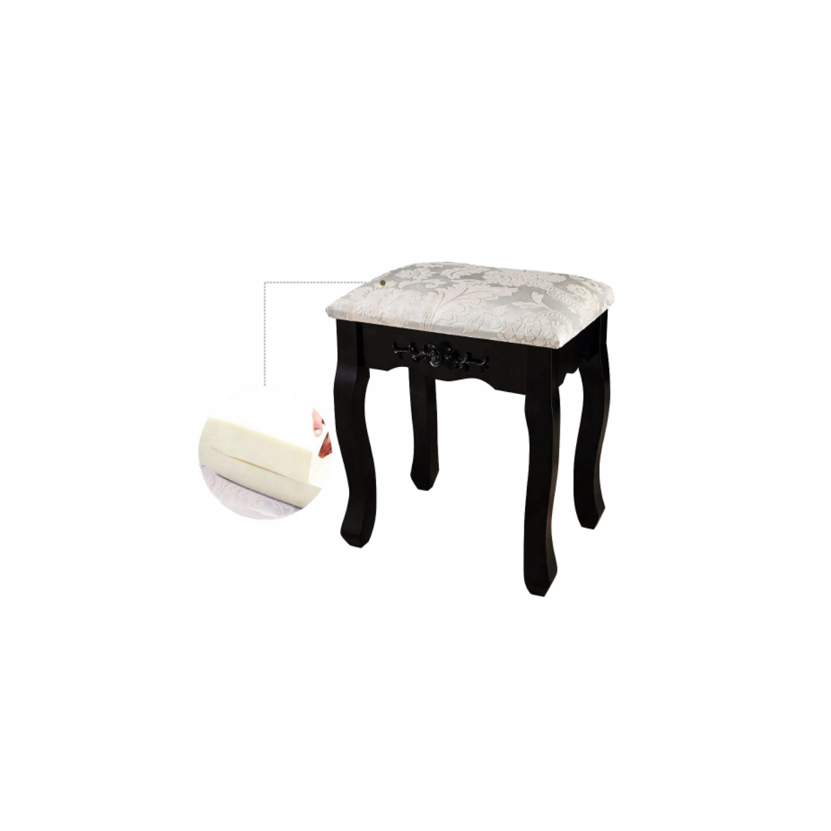 Măsuță de toaletă de culoare neagră cu oglindă