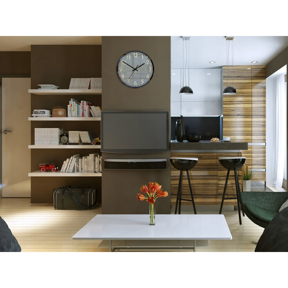 Ceasuri de perete moderne pentru living, 49 cm