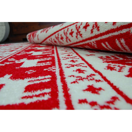 Covor de Crăciun cu motive de reni și fulgi de zăpadă