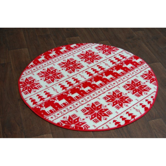 Covor modern cu motiv de Crăciun în culoare roșie