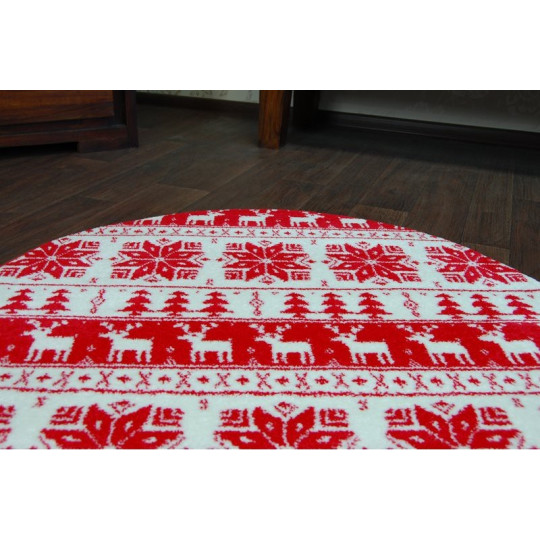 Covor modern cu motiv de Crăciun în culoare roșie