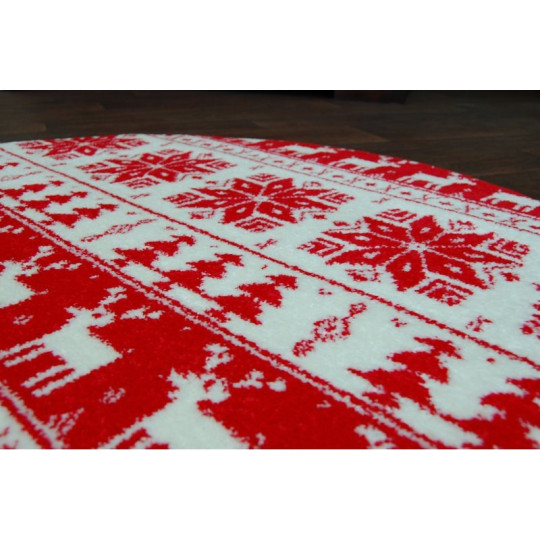 Covor modern cu motiv de Crăciun în culoare roșie