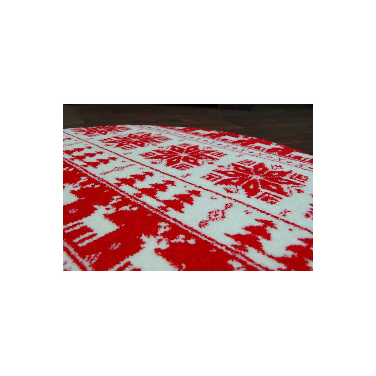 Covor modern cu motiv de Crăciun în culoare roșie