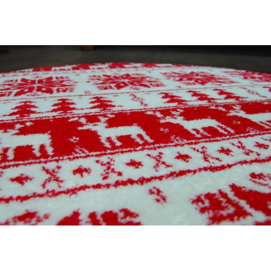 Covor modern cu motiv de Crăciun în culoare roșie