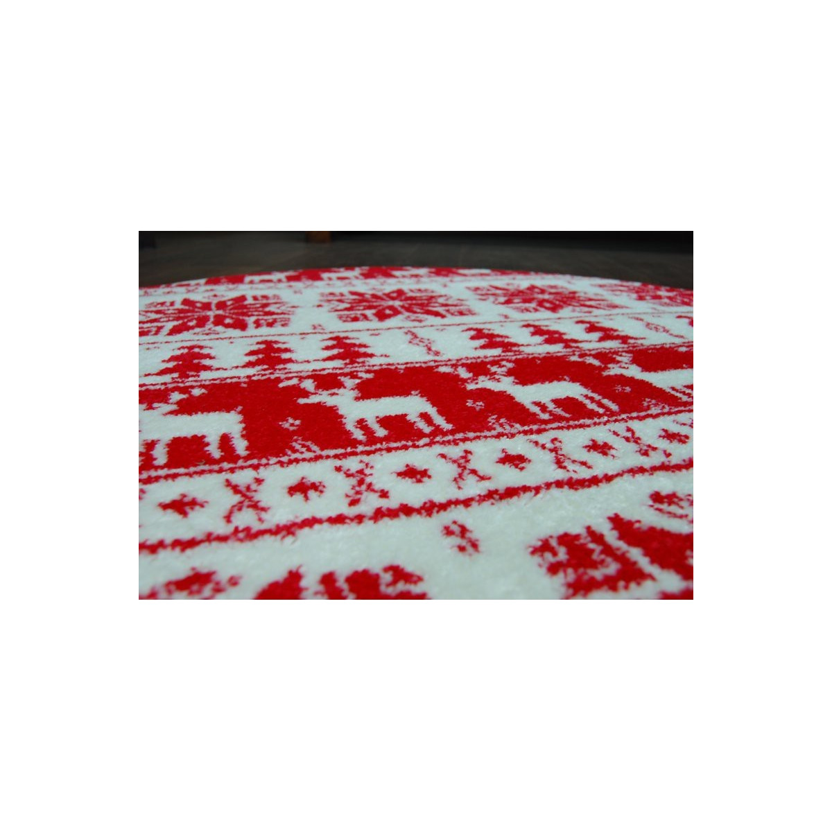 Covor modern cu motiv de Crăciun în culoare roșie