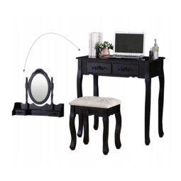 Măsuță de toaletă de culoare neagră cu oglindă