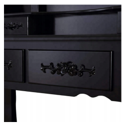 Măsuță de toaletă de culoare neagră cu oglindă